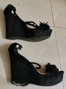 Black High Heels Wedges