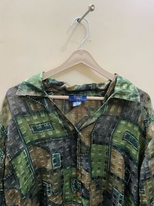 ELEGANT PRINTED POLYESTER SHIRT FOR WOMEN