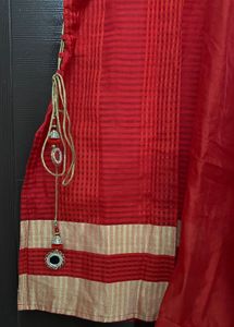 Red Embellished Kurti Set