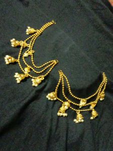Gold Jhumka Earrings