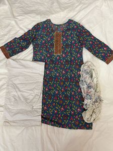 3 Piece Suit Set With Palazzo And Dupatta