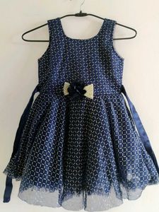 Blue Patterned Party Dress
