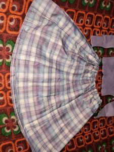 Cute Plaid Skirt &amp; Top Set