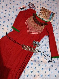 Kurti Red Cotton