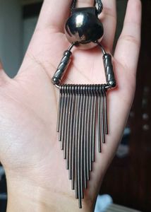 Black Tone Fringe Necklace