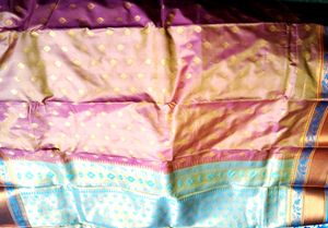 Blue &amp; Gold Silk Saree