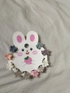 Bunny Flower Hair Clips - Adorable!