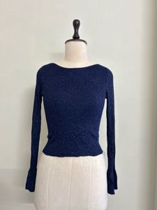 navy blue Sparkly Knit Top can use upto 32