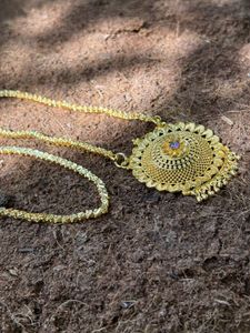 Long Chain With Minimal Purple Stone Dollar