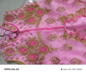 Pink &amp; Gold Embroidered Girl&#39;s Outfit