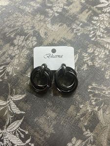 Black Circle Earrings