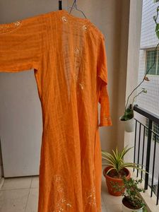 Orange Embroidered Cover-Up