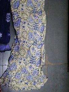 Navy Blue Printed Kurti Set