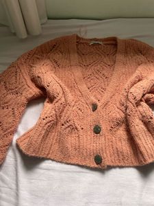 Peach Knit Cardigan
