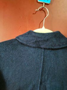 Navy Blue Wool Coat