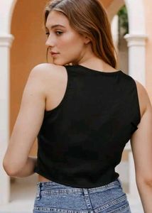 Black halter crop top