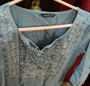 Blue Cotton Kurti