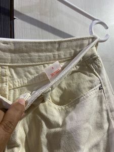 Urbanic Off-White Wide Leg Jeans
