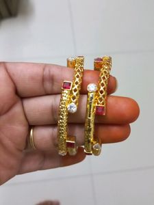 Artificial Golden Plated Pair Of Bangles .