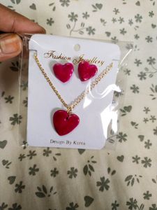 Pink Heart Locket With Studs