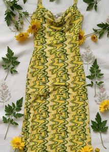 Yellow & Green Patterned Dress