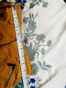 Lion Yellow Cotton Hot Pant