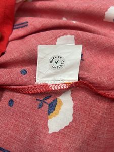 Allen Solly Brand Tomato Red Flower Printed Colour