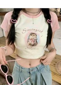 Women&#39;s Crop top Star Graphic and Cap Printed