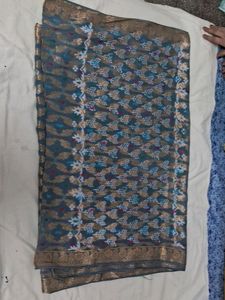 Gray Banarsi Work Dupatta 2.30mtr  Good
