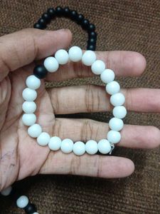 Black &amp; White Beaded Bracelets (Set of 3)combo