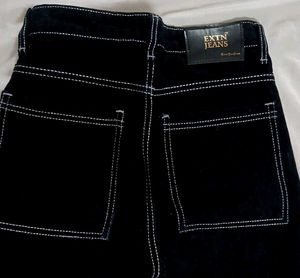 Black Contrast Stitch Cargo Pants