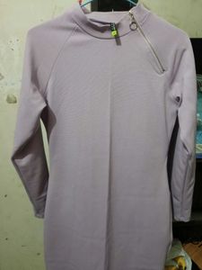 Lilac Long Sleeve Mini Dress