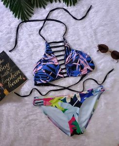 Vibrant Floral Print Bikini Set
