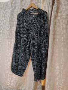 Plus Size Polka Dot Zippered Pants