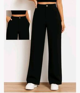 Wide Leg Black Denim Pants