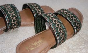 Ethnic Olive Color Flats