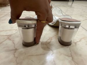 Clear Block Heel Mules