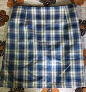 Blue Plaid Mini Skirt