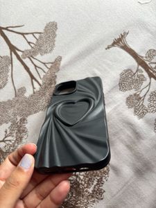 3D Black Heart Design Phone Case For Iphone 15