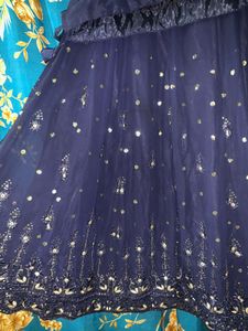 Navy Blue Embellished Kurta
