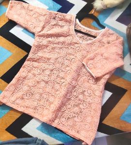 Coral Top With Chicken Kari Work