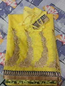 Yellow Embroidery Saree