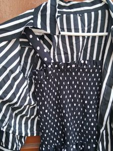 Bsck Polka Dress With Coat