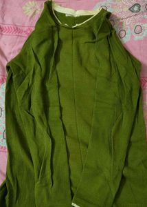 Olive Green Long Sleeve Top