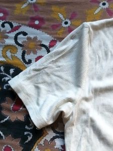 White Fitted Asymmetrical Top