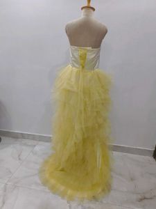 Turquoise &amp; Yellow Tulle High Low Dress