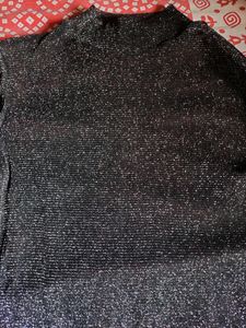 Shein Transparent Dark black Glittery Bodycon Dress. Unused. Stretchable Upto Bust Size 42