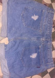 Denim Studded Shorts
