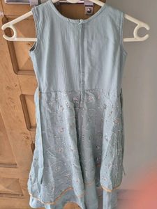Mint Green Kids Embroidered Party Outfit