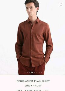 NEW RARE RABBIT LINUX Rust Regular Fit Shirt